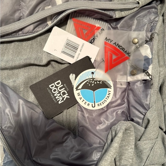 My Anorak Gray Camo Puffer short sleeve jacket Vest NEW - Picture 4 of 5